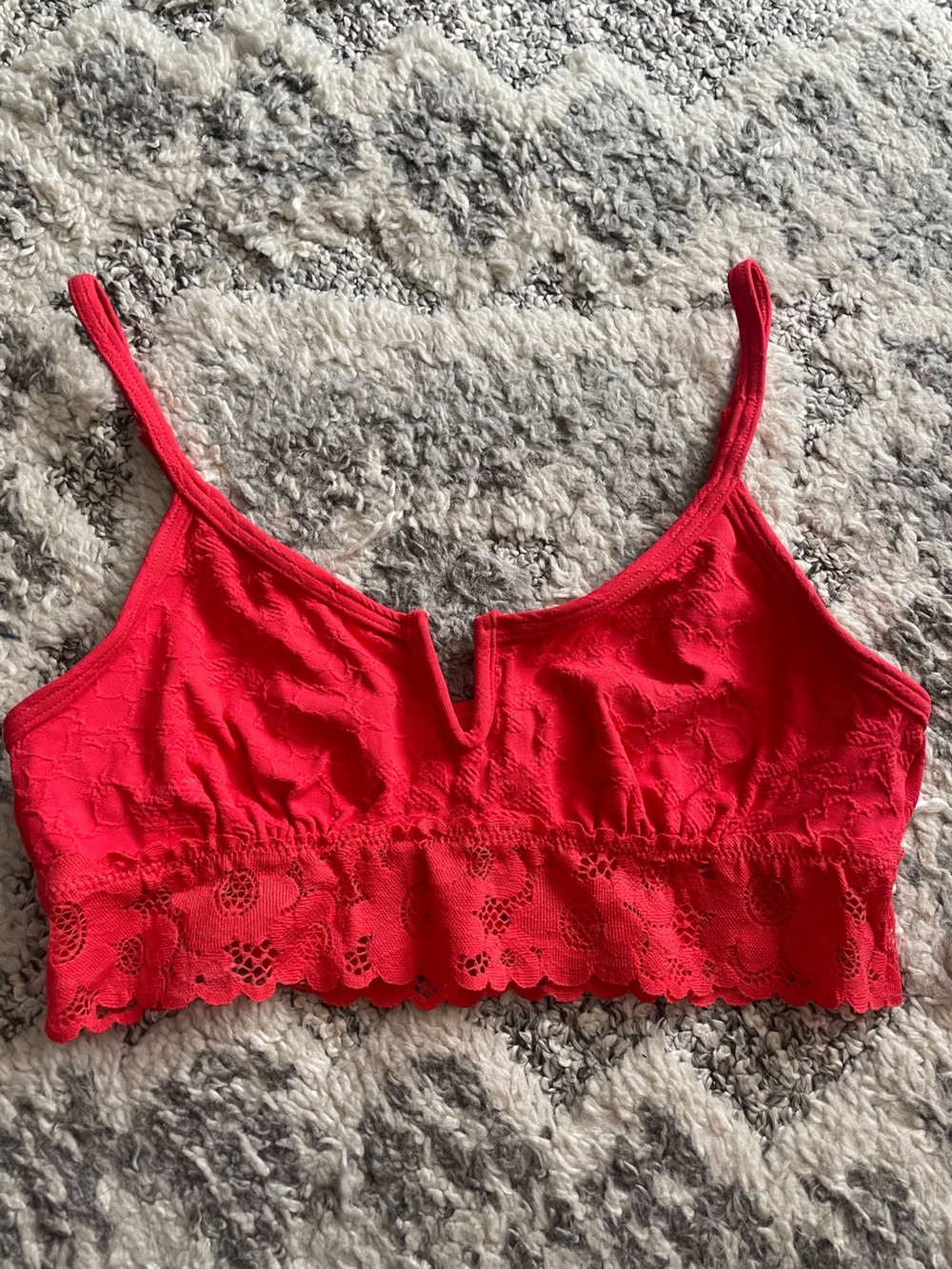 aerie Bright Red Lace-Trim Cami